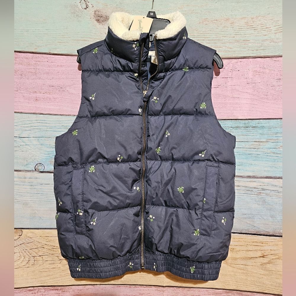 Women's Floral Puffer Vest XS